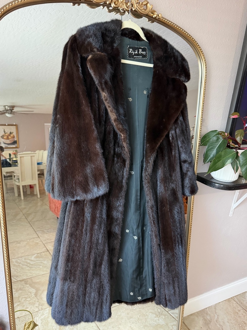 Rizik Bros Dark Brown Mink Trench Coat